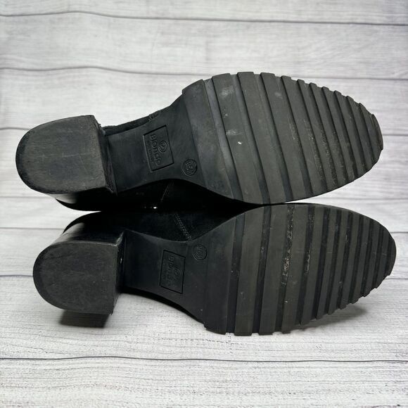 Blondo Women's 9.5 Black Suede Waterproof Ankle Boots Block Heel Side Zip FLAW - Picture 8 of 11